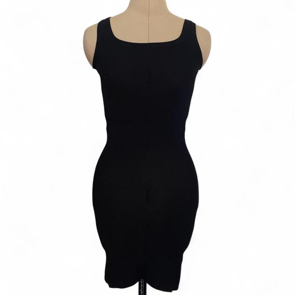 Skims black ribbed knit bodycon dress in XS